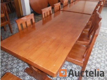 Reservdelar Massief Hout Rechthoekige tafel en 7 stoelen: bild 1