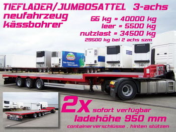 Kässbohrer JB JUMBO PLATEAU SATTEL TIEFLADER 3-achs - Flaktrailer