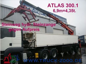 LANGENDORF Stein/Baustoff+Heck Kran ATLAS 300.1 Bj.1999 - Flaktrailer