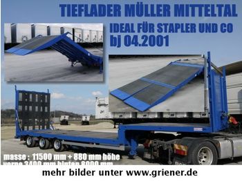 Müller-Mitteltal TS 3 / TIEFLADER HYDRAULISCHE RAMPE STAPLER / !!  - Flaktrailer