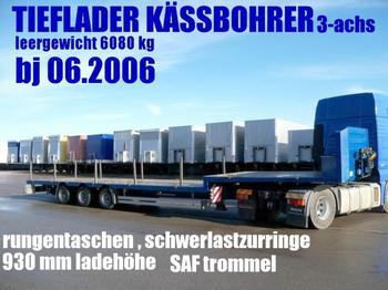 Kässbohrer JB / JUMBO TIEFLADER PLATTFORM rungen/ 4 to.zurr - Låg lastare semitrailer