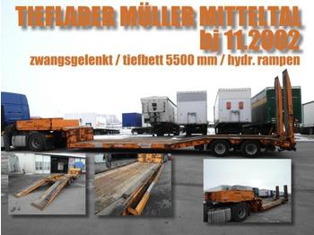 Müller-Mitteltal TIEFBETTSATTEL 5500 mm / zwangsgelenkt / 2-achs - Låg lastare semitrailer