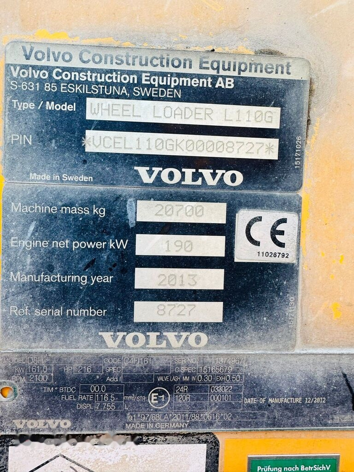 Hjullastare Volvo L110G: bild 11