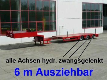 Möslein 3 Achs Tieflader, ausziehbar 6 m, alle ach - Låg lastare semitrailer