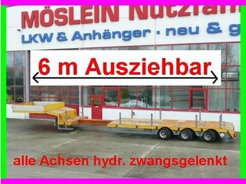 Möslein 3 Achs Tieflader, ausziehbar 6 m, alle achsen hydr. gelenkt - Låg lastare semitrailer