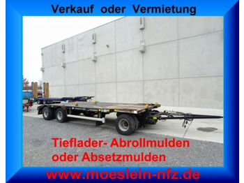 Containersläp/ Växelflaksläp Möslein MTH 3 3 Achs Kombi- Tieflader- Anhänger fürAbrol: bild 1